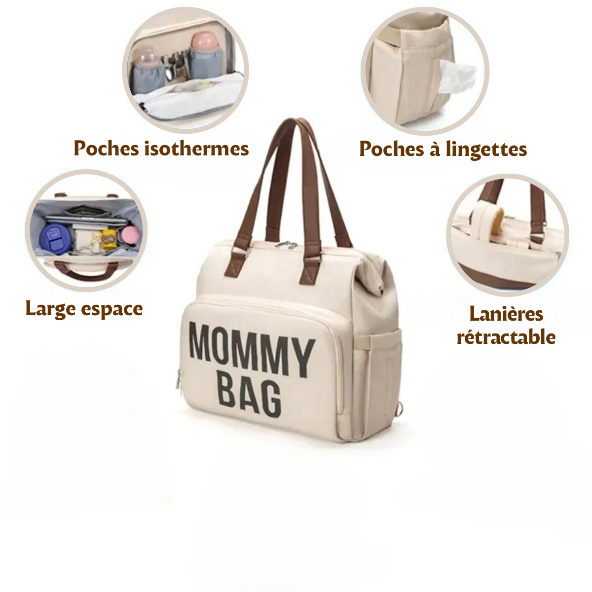 Mommy Bag Sac à Dos 3 Pièces