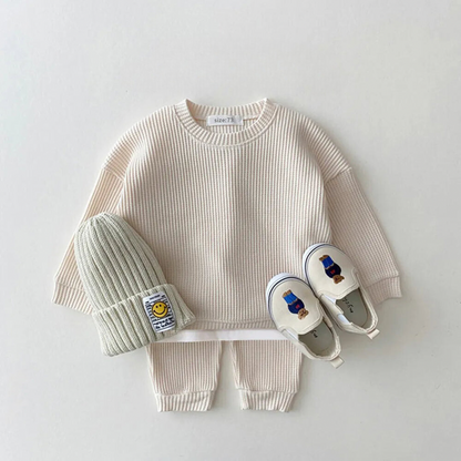 Cotton Sweater + Tracksuit Set 