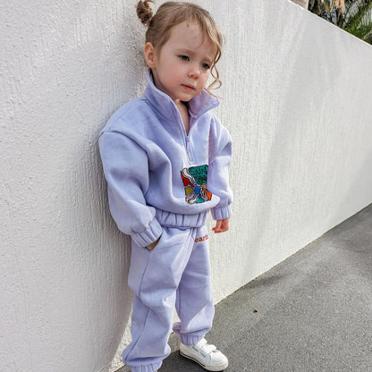 Zip Sweater + Cotton Tracksuit Set 