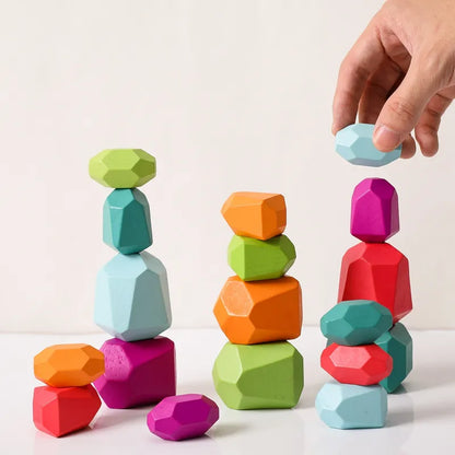 Montessori wooden stacking toy